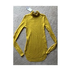 H&M STUDIO Women Wool Turtleneck Sweater Yellow Knit Top Sz 8 US 40 EUR Mock New