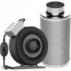 VIVOSUN 4 인치 203 CFM 인라인 덕트 팬 4 "x 14"탄소 필터 냄새 제어 호주 버진 숯, 단일옵션