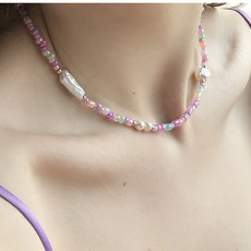 멀티컬러진주목걸이