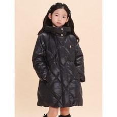 빈폴 KIDS 여아 덕다운 중경량 롱패딩 - 블랙