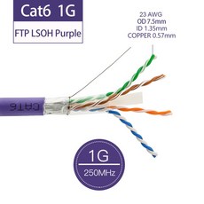 네트워크 Lan 케이블 기가비트 Cat6 UTP FTP 10GBit 설치 무산소 구리 와이어 실내 LSZH, CHINA_95m | Cat6 FTP Violet, 05 Cat6 FTP Violet_19 95m