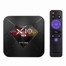 R-TV BOX X10 PLUS Android 9.0 Smart TV Box Allwinner H6 UHD 4K 미디어 플레이어 6K 이미지 디코딩 4GB / 64GB 2.4G WiFi 100M LAN USB3.0 H.265 VP9 LCD 디스플레이, EU Plug