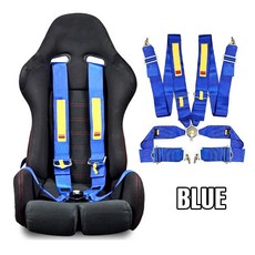 포인트 자동차 스포츠 하네스 안전 벨트 레이싱 퀵 릴리스 나일론, 3.4 point blue