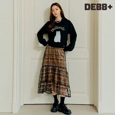 [뎁+] (DEBB+) 23FW 스팽글 튤 벨벳 스커트 1종