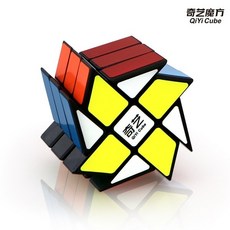 Qiyi 3x3 윈드밀 큐브 매직 퍼즐 브레인 티저 브러시 스티커 교육용 블랙 트위스트 스티커리스 모형 .용 최신 모형 56mm, 1.black