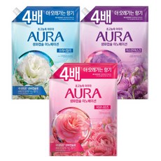 아우라 생화캡슐 섬유유연제 2L 3종(로즈 릴리 머스크)