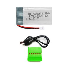 드론배터리 3.7v 400mah 1개 멀티충전기 1개세트, (X4) 400mah1개+6in1충전기1개