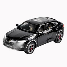 다이캐스트 금속 1:24 람보르기니 우루스 슈퍼카 SUV 합금 풀백 자동차 모형, 1개, 블랙