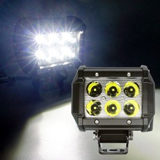 삼항LED 12V-24V LED써치라이트 자동차량안개등, 사각 18W-671 화이트, 1개