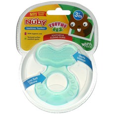 Nuby (누비) 수딩 치발기 Teeth Eez 생후 만 3개월 이상 아쿠아/ 2종 세트, 기본, 4캔 ﻿