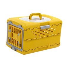 접이식 통기성 고양이 수송 상자 토끼 새끼 소형견 애완동물 캐리, 1개, 2.YELLOW