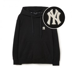 MLB 베이직 스몰로고 오버핏 후드티 NY Black