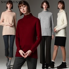 쉬즈미스 캐시미어 울 믹스 데일리 폴라 풀오버
