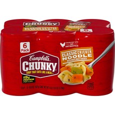 Campbell's 클라식 치킨 누들 스프 통조림 (527g) x6캔 Chunky Classic Chicken Noodle Soup, 1개, 527g