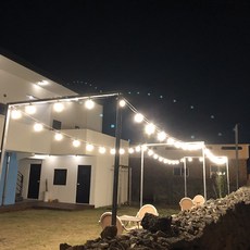 파티라이트 방수 LED 램프 포함 스트링 캠핑 카페 야외 조명, 방수 15M25구+8W주광색(하얀빛) 25개