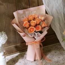 센트바스켓 돈 꽃다발 장미 비누꽃 10p, 코랄(비누꽃), 10개 코랄(비누꽃)