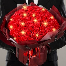 아르띠콜로 LED 램프 장미 100송이 꽃다발