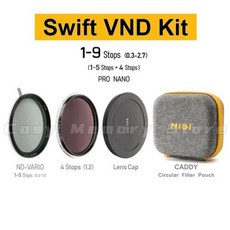 컬러 52mm 77mm ND1-9 필터 49mm 조합 세트 트루 82mm 카메라 가변 ND1-5 ND 사진 NiSi 5867mm 인물 미러 ND, 1개, 3) Swift VND Kit - 72MM