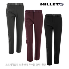 밀레[MILLET] 여성 겨울 스트레치성과 보온성이 우수한 기모 폴라플리스 본딩 팬츠+ 벨트포함