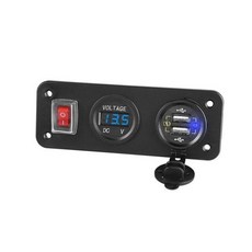 부강샵 차량내편의 전압계 12V 및 스위치 QC 3.0 듀얼 포트 빠른 Usb 자동차 충전기 담배 라이터 소켓 방, 1개