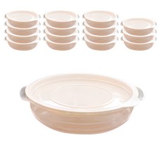 가쯔 심플쿡 냉동밥 전자렌지용기 아이보리, 16개, 400ml 16개, 단품