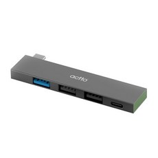 엑토 4포트 C타입 USB 3.2 일체형 멀티허브 HUB-43, 그레이