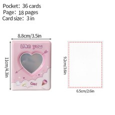 INS 미니 사진 앨범 귀여운 고양이 포토카드 바인더 하트 케이팝 포토 카드홀더 36 포켓 수집 책 3 인치, S10