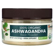 누리네 히말리야 허벌 헬스케어 100 Organic Ashwagandha Root Powder 4 oz (112.5 g) No.93303, 기본