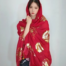 180*130CM 큰 빨간 스카프 꽃 패턴 여성 빈티지 금박 봄 여름 썸머 얇은 들어 갔어 HIJABS SHAWLS
