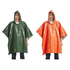 Uandhome 2pcs 야외 보온 응급비옷 일회용추위방지 응급비옷 휴대용 알루미늄 구조담요, 오렌지+그린