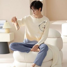 남성용 잠옷 세트 페루 100% 코튼 캐주얼 우아한 가정용 파자마