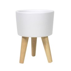 블레스블룸 원목 삼각다리 원형 화분 10cm 삼각대 미니화분