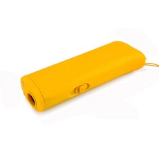 퇴치기 초음파 개 짖음 방지 장치 중지 제어 훈련 용품 LED 손전등 포함 3 in 1, yellow, 1개