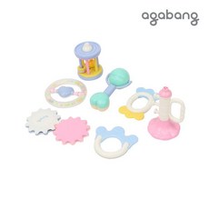 아가방 NC엑스코점 우리아이 처음 장난감! 케이스가 있어 보관하기 쉬운! 아가방 7P딸랑이세트! 치아발육기 포함! 신생아 딸랑이! 아기 장난김! 출산 백일선물로도 추천!, 화이트, 1개