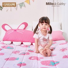 [밀로앤개비] 로하쿨 인견 아기/유아 쿨매트 (유아용/패밀리용), 스트로베리 로라, 1개