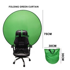 녹색 화면 사진 소품 비디오 스튜디오 사진을위한 휴대용 크로마 키 배경 사진 Foldable Reflector Backdrop, 협력사, 75cm, 1개