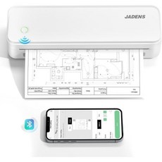 여행용 JADENS 휴대용 프린터 무선 열 잉크 없는 iOS Android 및 노트북과 호환되는 8.5인치 X 11인치 용지 지원, White, 1개