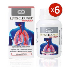 네이쳐스탑 호흡편한 렁 폐 클렌저 680mg 영지버섯 황기추출물 허브 셀레늄 함유, 6개, 180정