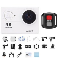 울트라 hd 4k 30fps 와이파이 2.0-in 170d 수중방수 헬멧 비디오녹화카메라 스포츠 원격 제어, 하얀, 32g 카드
