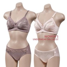 시스루 레이온 노와이어 풀컵 브라팬티세트