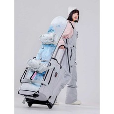 하키 스키 이동식 트롤리 배낭 케이스 장비 수납 보관, 스키 이동식 케이스(다크 그레이) 90L