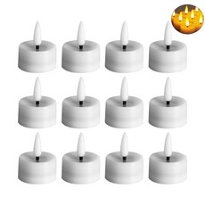 12pcs Mini Flameless Led Led Tealight Candle wedding party 휴일 홈 장식, 노란색