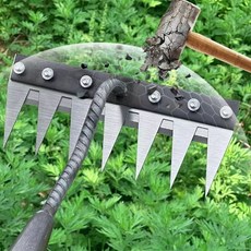 [1/1+1] 탈부착가능한 농업용 다기능 쇠갈퀴 제초 및 개황 밭 고르기 잡초 베기, 7인치, 1개