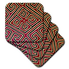 3dRose CST_86905_2 Panama San Blas Islands Kuna Indian Mola SA15 CMI0359 Cindy Miller Hopkins Soft Coasters (Set of 8), 본상품
