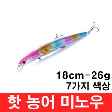 행운을파는낚시 핫 농어 미노우(18CM 26g) 하드베이트 플로팅미노우 루어, 03. HOTNM-핑크(26g)