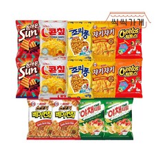 오래 사랑받은 봉지과자 7종 2봉씩 / 콘칩 치토스 베이컨칩 야채타임 죠리퐁 썬칩 쟈키쟈키, 1개