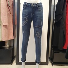 블루페페 큐빅 자수 피트 청바지#60%#대박 인싸템##