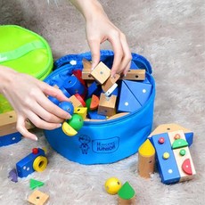아이들놀이방 블럭 분실방지 분류파우치 2개 옷장정리 수납, 그린