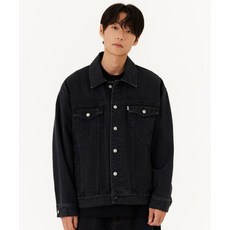 MARK GONZALES RELAXED DENIM TRUCKER JACKET - BLACK