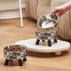 버닝오스 강아지 고양이 밥그릇 물그릇 식기 스텐, 1개, 옵션1